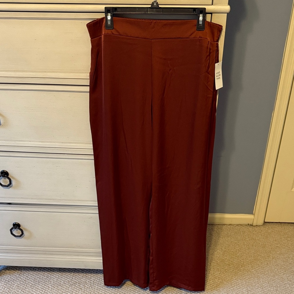 Chic Rust Wide Leg Women's Pants